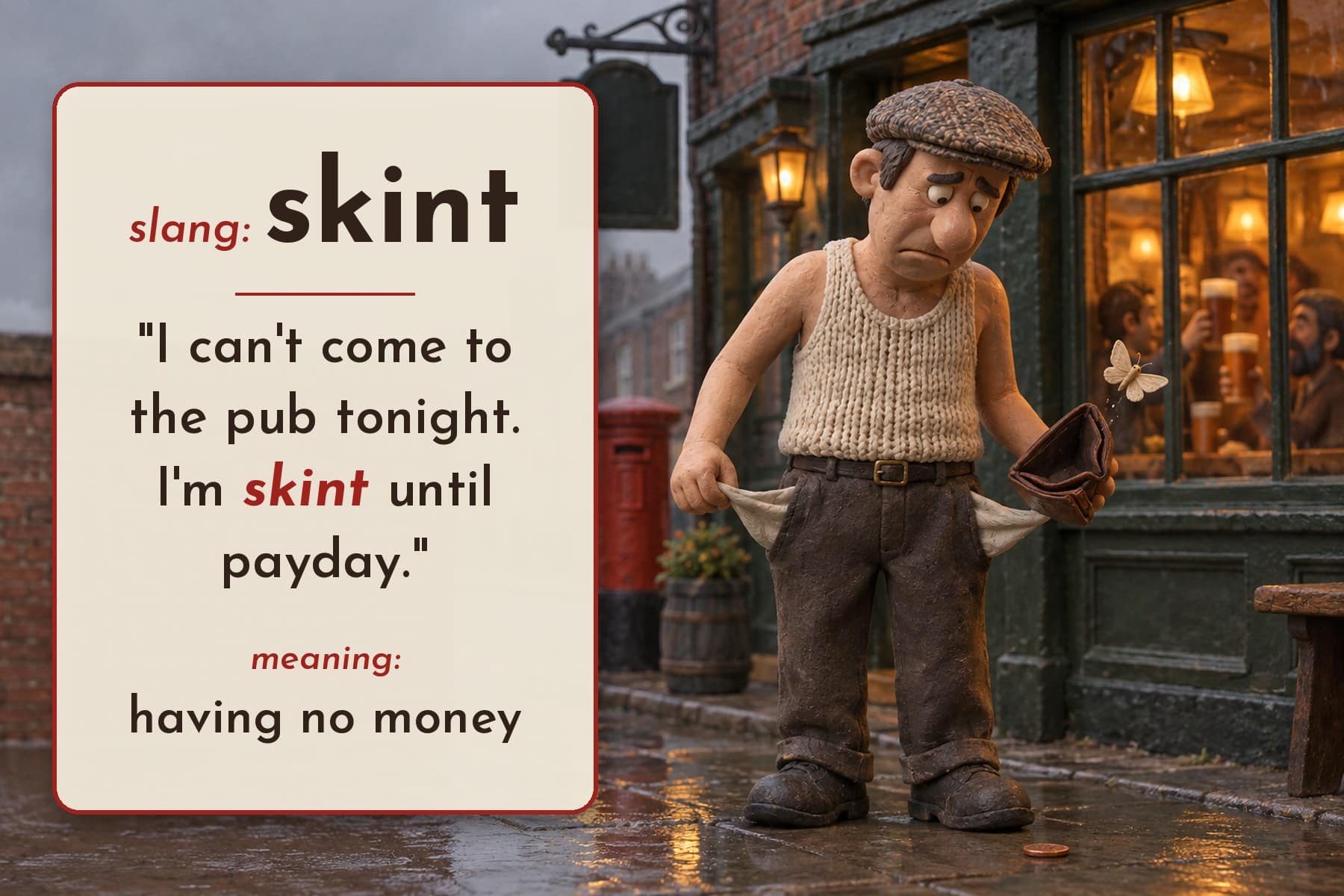 British slang: skint